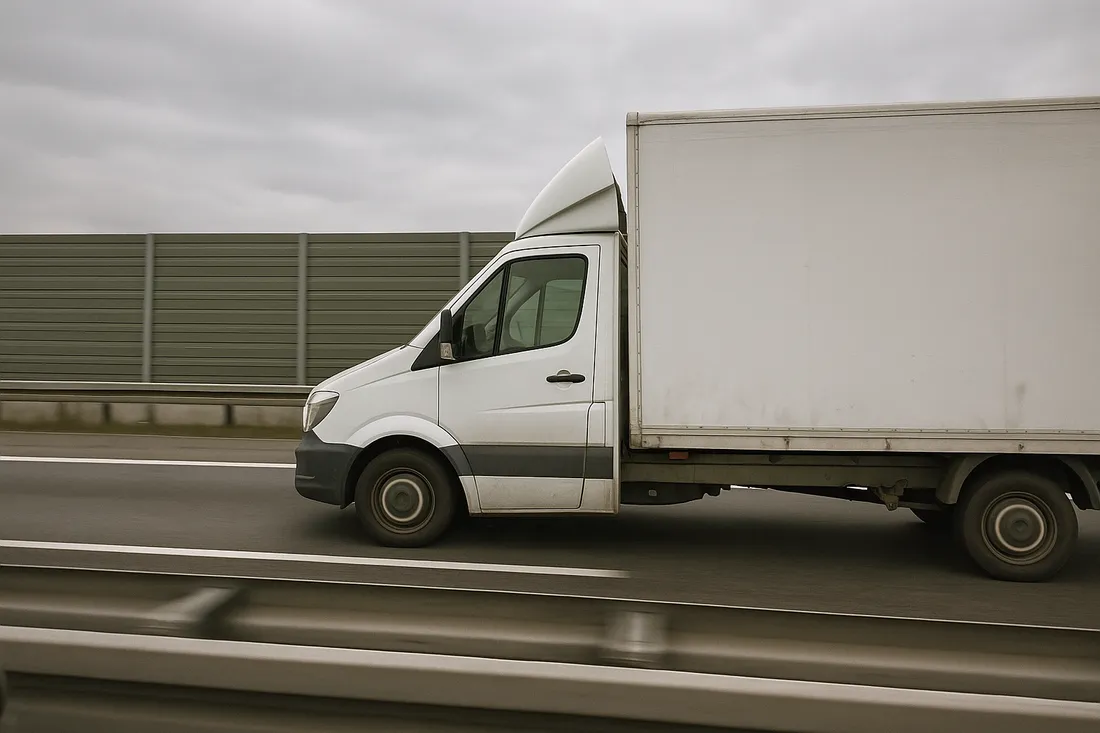 Umzugs-LKW auf der Autobahn beim Fernumzug