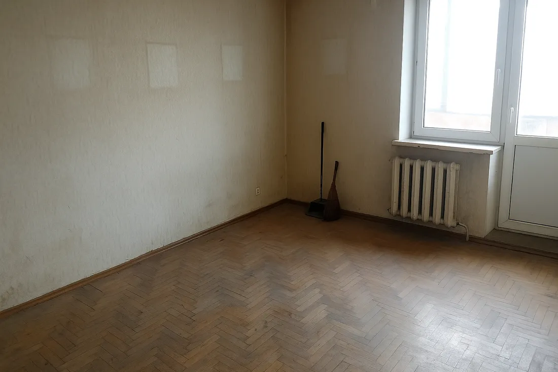Besenreine leere Wohnung nach einer Haushaltsauflösung